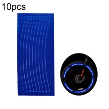 Selling in packs of 10: Reflective stickers for bicycle rims, cycling equipment accessories (blue).