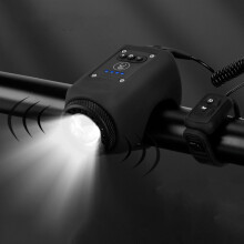 Chargeur de vélo 2 en 1, étanche, haut-parleur puissant avec lumière haute luminosité (noir)