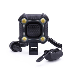 Sonnette de vélo 140 dB, 4 lampes, klaxon de vélo, alarme 5 sons (noir)