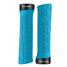 West Rider bicycle grips (blue) - anti-slip, shock-absorbing, and comfortable.