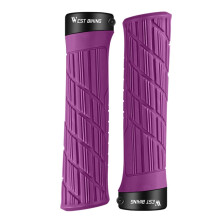 West Rider bicycle grips (purple) - anti-slip, shock-absorbing, and comfortable.