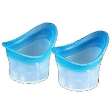 (Blue) 2 Pcs Reusable Silicone Eyewash Cup, Soft Eye Bath Cup For Eye Care Rinse