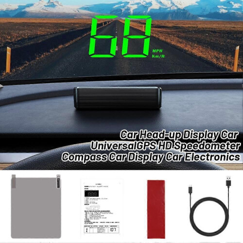 (White KMH) Car Speedometer Digital HUD Head Up Display Universal GPS Projectors Speedomete 1