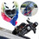 (E) 1 Pair Punk Style Motorcycle Helmet Dreadlocks Women Ponytail Braid Bicycle 4