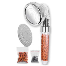 Pommeau de Douche Douchette Douche  Main 3 Modes avec Billes Minerales Douchette  Haute Pression Economiseur d'eau et paquet sphres minrales supplment