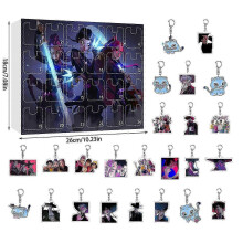 (D) K-pop Demon Hunters Acrylic Advent Calendar Set 24 Days Surprise Gift Box For Fans Kids