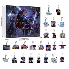 (C) K-pop Demon Hunters Acrylic Advent Calendar Set 24 Days Surprise Gift Box For Fans Kids