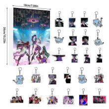 (E) K-pop Demon Hunters Acrylic Advent Calendar Set 24 Days Surprise Gift Box For Fans Kids