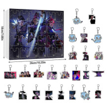 (B) K-pop Demon Hunters Acrylic Advent Calendar Set 24 Days Surprise Gift Box For Fans Kids