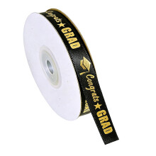 Graduation Ribbon 22M Long Gift Wrapping Ribbon For-Black