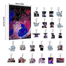 (F) K-pop Demon Hunters Acrylic Advent Calendar Set 24 Days Surprise Gift Box For Fans Kids
