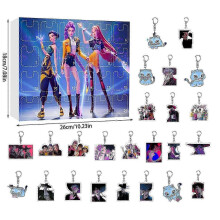 (A) K-pop Demon Hunters Acrylic Advent Calendar Set 24 Days Surprise Gift Box For Fans Kids