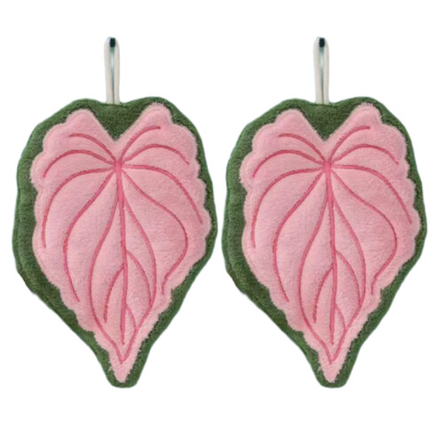 Cute Hand Towel for Bathroom and Kitchen Creative Caladium-Pink
