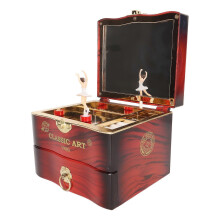 Rotating Ballerina Dancer Music Box Nostalgic Elegant Dancing Girl Musical Jewellery Box for Necklace Earrings