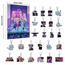 (G) K-pop Demon Hunters Acrylic Advent Calendar Set 24 Days Surprise Gift Box For Fans Kids