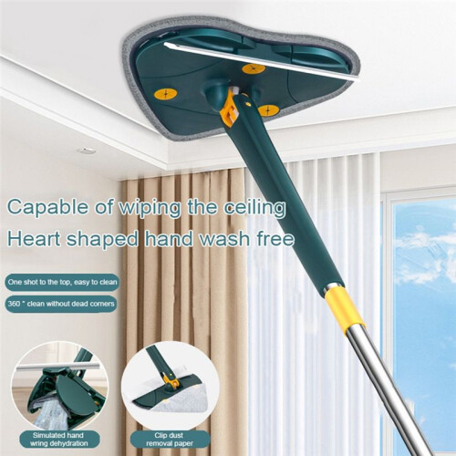Telescopic Triangular Mop Self-Twisting Water Triangular Extended Mop Hands-Free Lazy Tool Rotating Household Cleaning 1