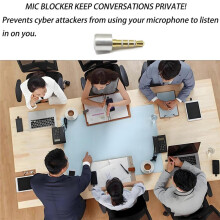 2PCS 3.5mm MIC Blocker - Mic Lock Privacy Protection Data Security Sound Locking Device for Smartphones Black Gray