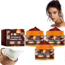 (3pcs - 450g) Intensive Tanning Gel Brown Tanning Accelerator Cream, Natural Tanning Lotion Self Tanner Faster Tanning for Sunbeds & Outdoor Sun