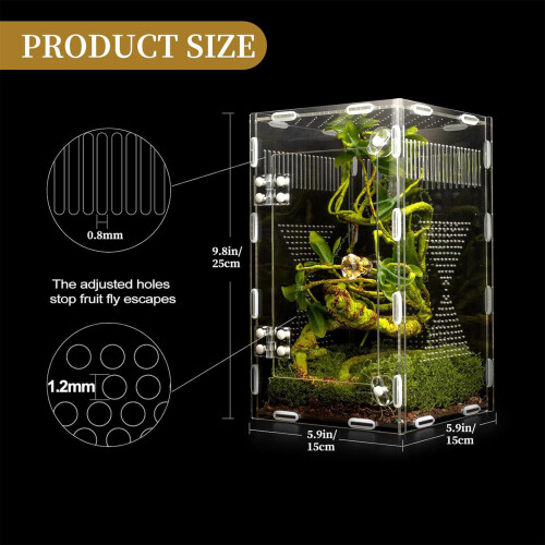 Pet Observation Enclosure Acrylic Terrarium Tanks With 2
