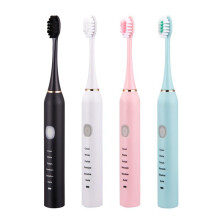 (Rechargeable, black) 6-Mode Sonic Electric Toothbrush for Adults, Soft Bristles, USB Rechargeable, Waterproof, Couple Gift