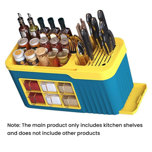 Seasoning Bottle Storage Box, Multifunctional Plastic Organizer, Space Saving Design, Adjustable Layers 2