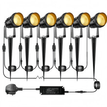 Pond lighting Garden lighting set of 6 garden lights with ground spike IP65 waterproof LED garden EU/UK Plug
