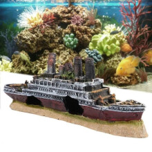 Aquarium decoration - Titanic - Wreck - Non-toxic plastic - Realistic simulation - Landscaping