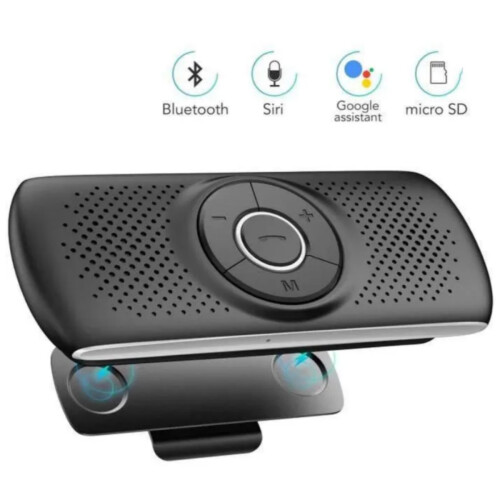 Hands-free kit - Bluetooth 5.0 - Black - Automatic reconnection - Compatible with iOS and Android (Orange)