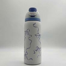 (24oz) 24/32oz Owala Urban Outfitters Exclusive Tied 3D Printing FreeSip Blue Bow Bottle T