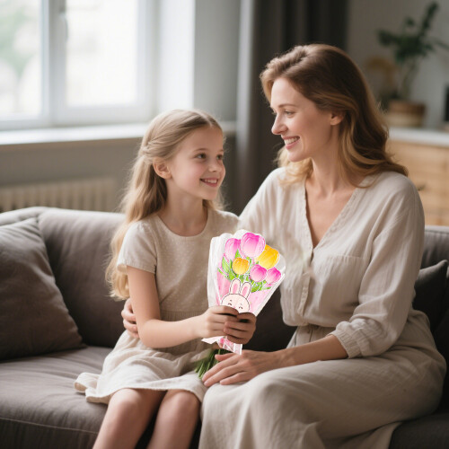 Morsdagsblomsterkort-hobbysett for barn 2