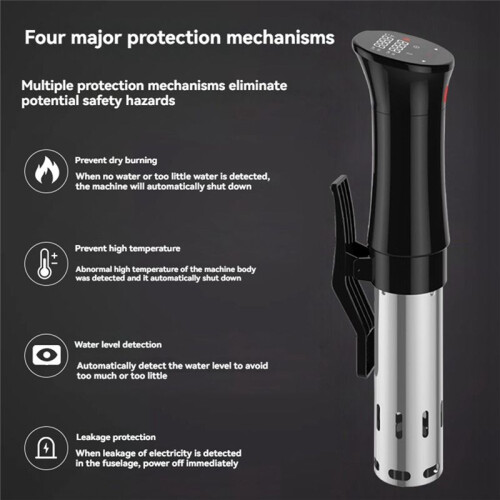 Vacuum Sous Vide Cooker 1100W Immersion Circulator Cooker with Adjustable Clamp Precise Temperature Control US Plug 1
