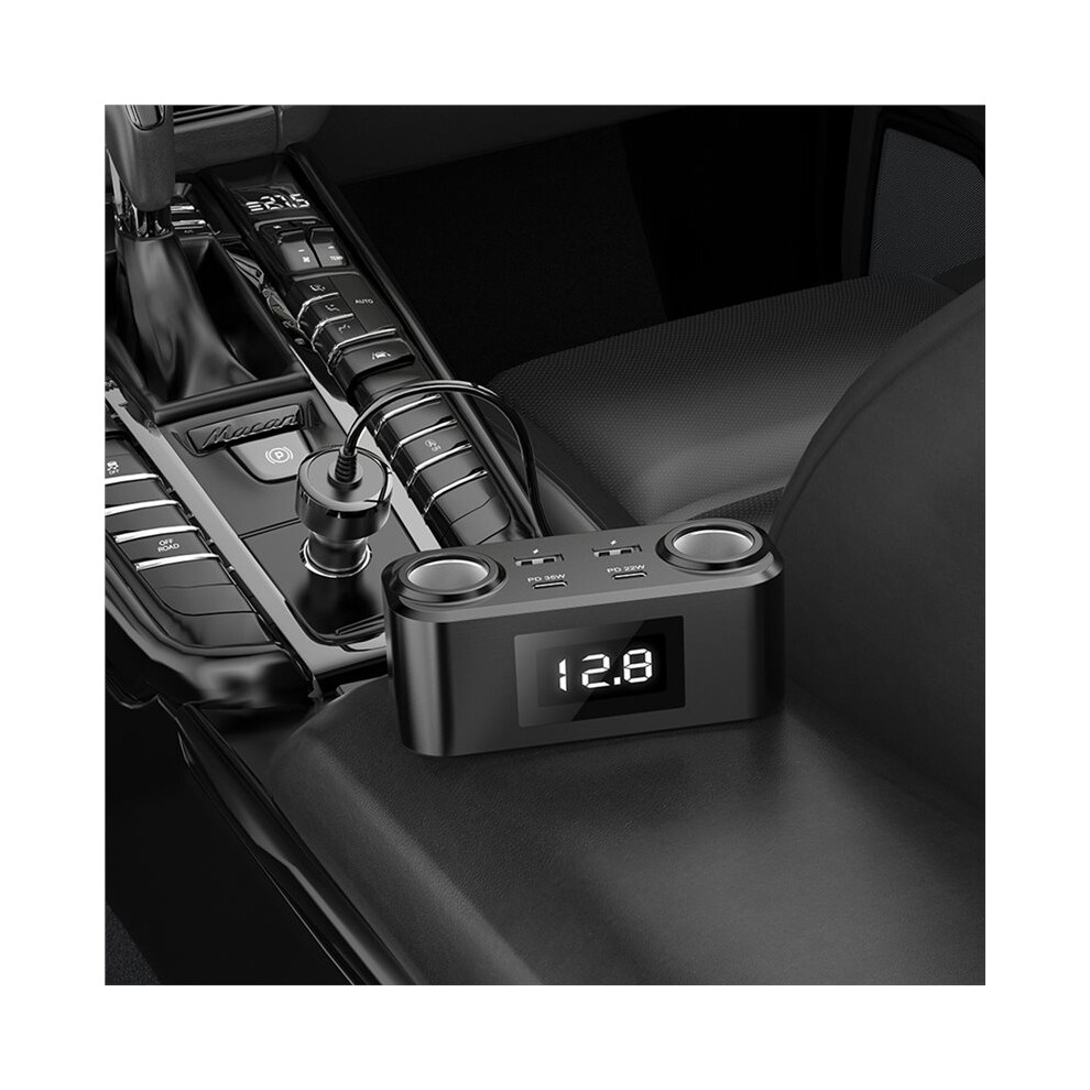 100W Pd Qc3.0 Fast Charging Car Charger 12V-24V With 4 Usb And Extension Cable Car Cigarette Lighter 6031065826148