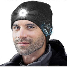 Bluetooth Hat with Led Light Gift for Men Camping Running