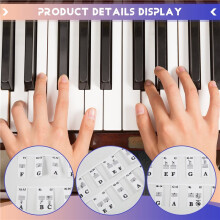 88 Adesivos RemovíVeis para Teclado de Piano, Notas de Pauta, Adesivos de Tira de Nota para Alunos Iniciantes