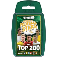Top Trumps World Football Stars Top 200 Card Game Pack 5, Play with Ronaldo, Kevin De Bruyne, Putellas and Paredes, educational gift for ages 6 plus