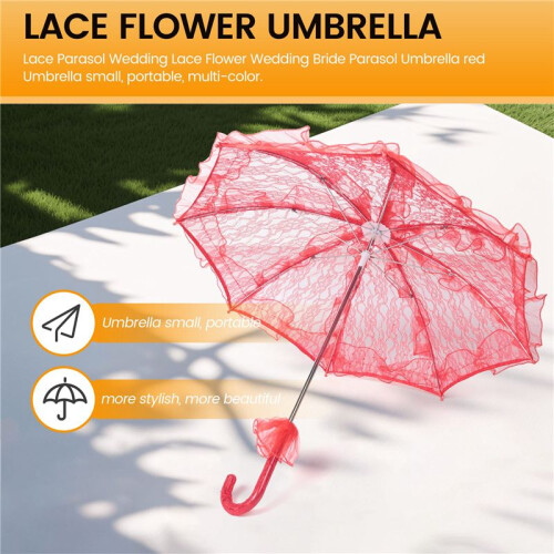 Lace Ombrellino Ombrello Rosso Da Sposa 1