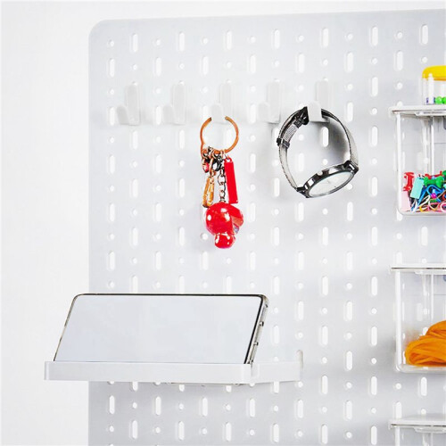 72Pcs Pegboard Hooks J Shape Pegboard Hook Peg Board Tool Organizer Accessories, White 2