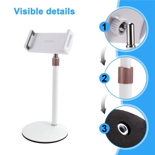 Support de Moniteur Réglable, Support de Tablette Portable Jusqu'à 25 Cm, Support de Tablette Debout, Support de Bureau, Blanc 1