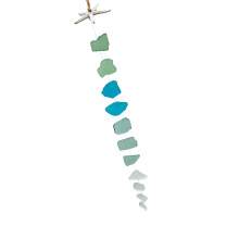 Sea Glass Wind Chimes With Resin Starfishes For Home Window-3