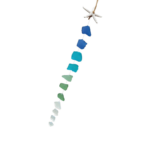 Carillons éoliens élégants, verre de mer coloré et étoiles de-4
