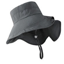 Stylish Outdoor Sun Cap Flexible Neck Flap-Dark Grey M
