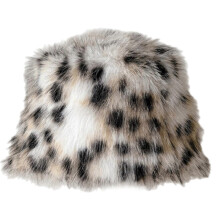 (Style 4) Leopard Print Fuzzy Bucket Hat Comfortable Hat Travel Camping Skiing Hat for Winter Sports  Style 4