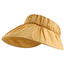 (Yellow) Portable Wide Brims Sun Hat Foldable Adjust Size Hat for Women Sunproof Hat Outdoor Empty Top Hat Camping Visor Hat  Yellow
