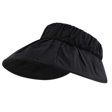 (Black) Portable Wide Brims Sun Hat Foldable Adjust Size Hat for Women Sunproof Hat Outdoor Empty Top Hat Camping Visor Hat  Yellow