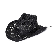 (White) Western Cowboy Hat Summer Straw Hat Casual Cowgirl Hat Foldable Sunshade Hat for Outdoor Summer Beach Camping  White