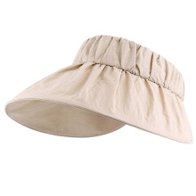(Khaki) Portable Wide Brims Sun Hat Foldable Adjust Size Hat for Women Sunproof Hat Outdoor Empty Top Hat Camping Visor Hat  Yellow