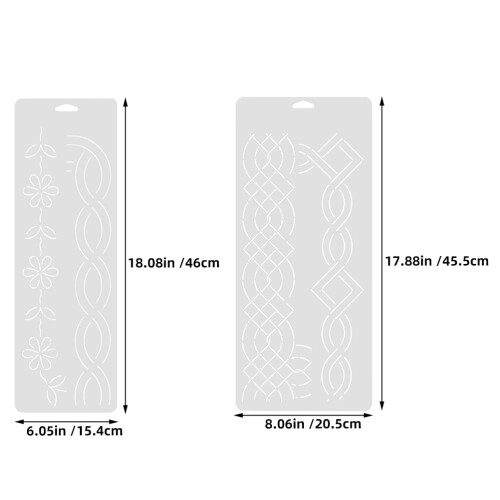 Set van 4 witte acryl quiltpatronen 1