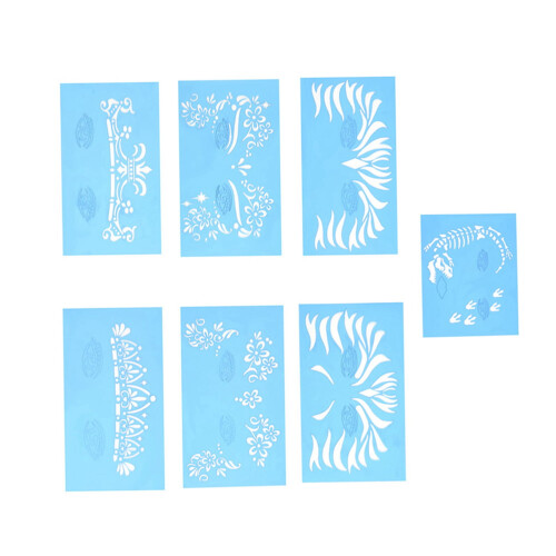 Set di stencil riutilizzabili per trucco viso e corpo (7 pezzi) 1
