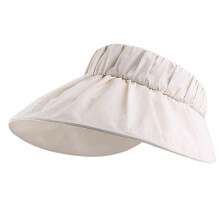 (Beige) Portable Wide Brims Sun Hat Foldable Adjust Size Hat for Women Sunproof Hat Outdoor Empty Top Hat Camping Visor Hat  Yellow