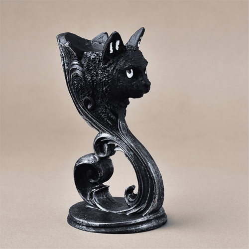 Svart harpiksstatueholder for krystallkuler 1